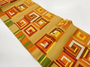 本場筑前博多幾何学模様織出し名古屋帯